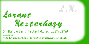 lorant mesterhazy business card